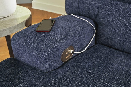Acklen Place Navy 5-Piece Power Reclining Sectional with Storage Console from Ashley - Luna Furniture