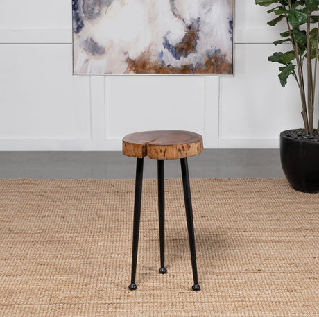 Keith Natural Round Solid Tree Trunk Side Table from Coaster - Luna Furniture