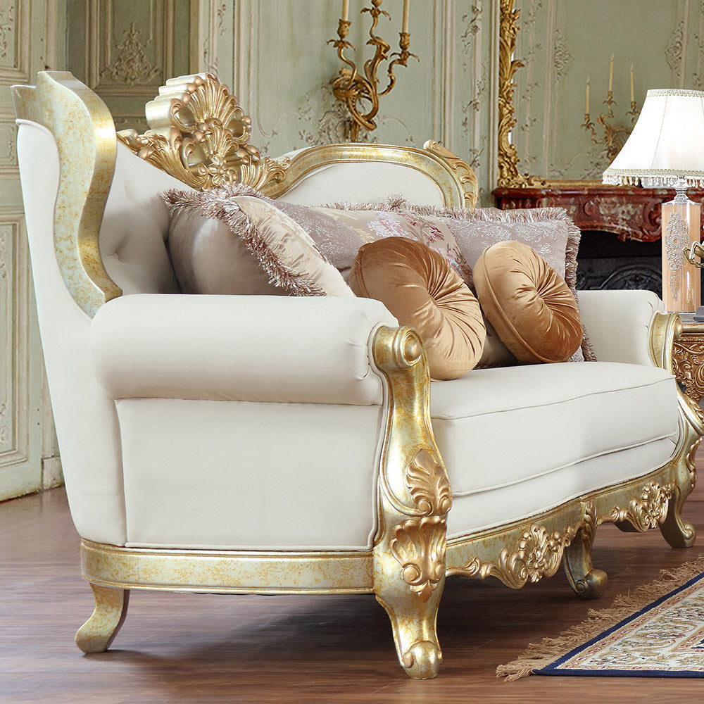 HD-93630 Metallic Antique Gold Loveseat from Homey Design - Luna Furniture