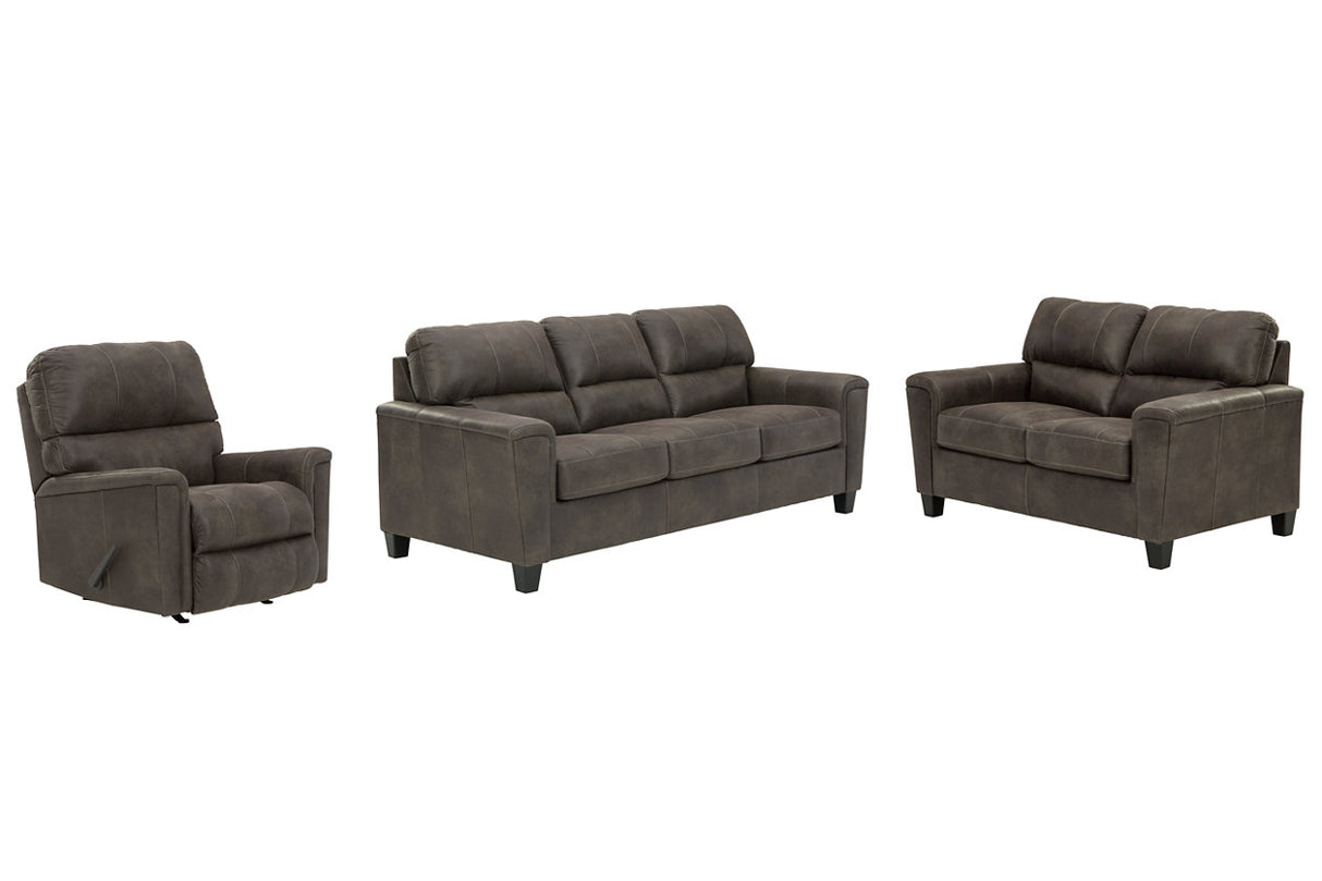 Navi Smoke Sofa, Loveseat and Recliner from Ashley Furniture - Luna Furniture