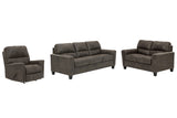 Navi Sofa, Loveseat and Recliner in Smoke from Ashley - Luna Furniture