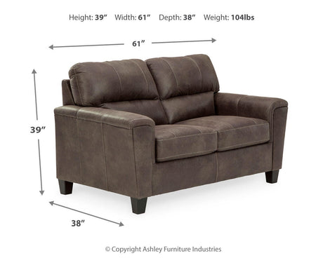 Navi Smoke Loveseat from Ashley Furniture - Luna Furniture