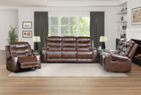 Putnam Brown Reclining Loveseat With Console from Homelegance - Luna Furniture