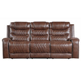 Putnam Brown Reclining Sofa With Drop Down Table from Homelegance - Luna Furniture