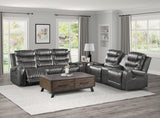 Putnam Gray Reclining Loveseat With Console from Homelegance - Luna Furniture