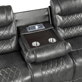 Putnam Gray Reclining Loveseat With Console from Homelegance - Luna Furniture