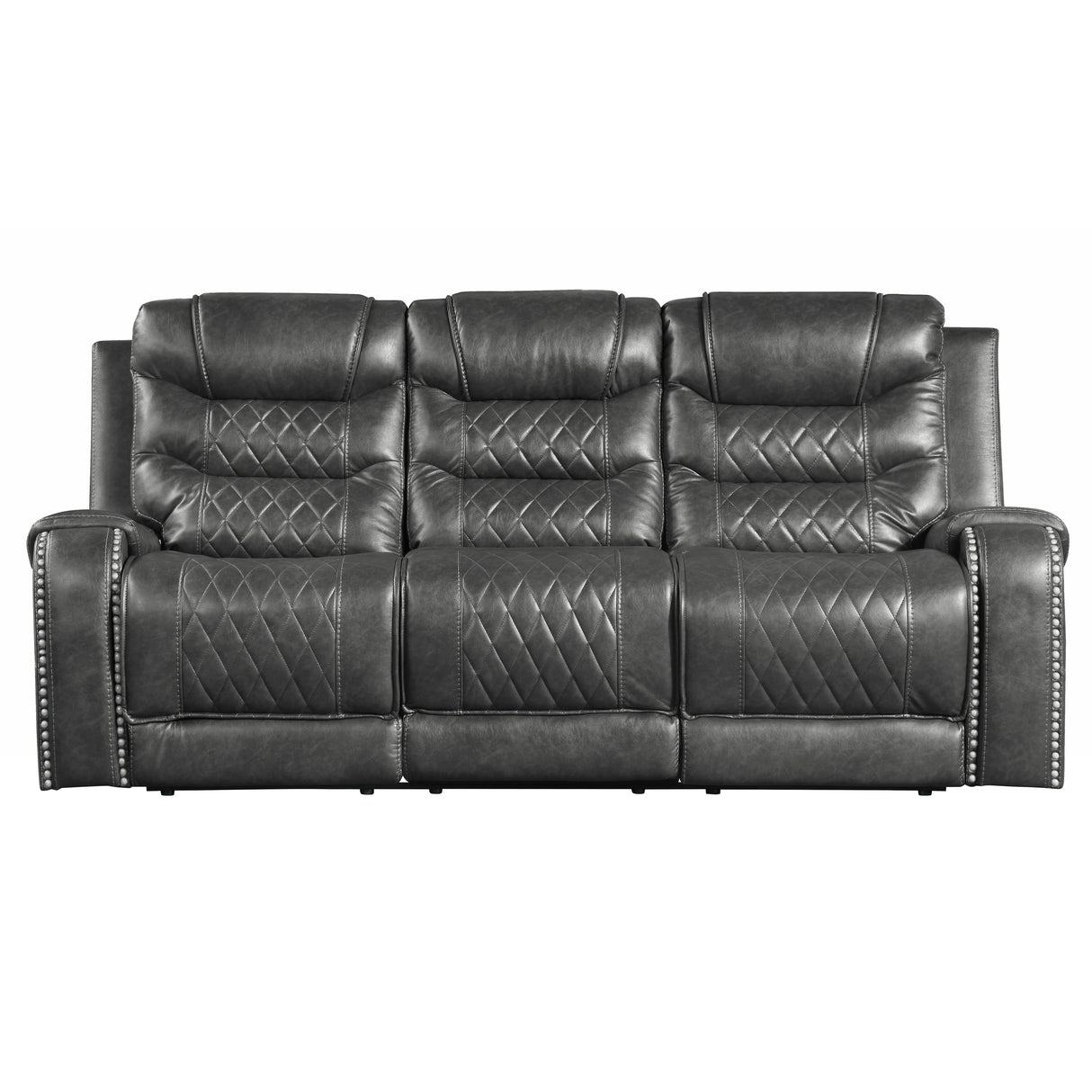 Putnam Gray Reclining Loveseat With Console from Homelegance - Luna Furniture