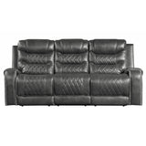 Putnam Gray Reclining Loveseat With Console from Homelegance - Luna Furniture
