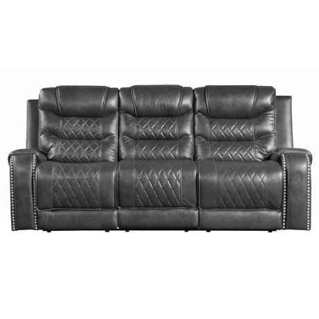 Putnam Gray Reclining Loveseat With Console from Homelegance - Luna Furniture