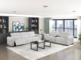 Spivey Dark Gray Leather Loveseat from Homelegance - Luna Furniture