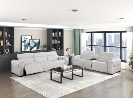 Spivey Dark Gray Leather Loveseat from Homelegance - Luna Furniture