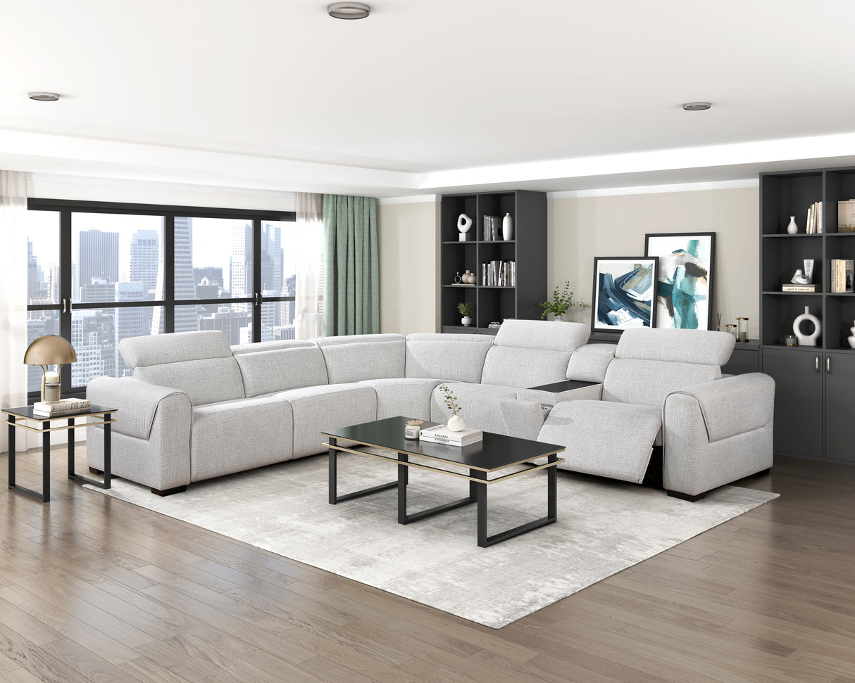 Spivey Dark Gray Leather Loveseat from Homelegance - Luna Furniture