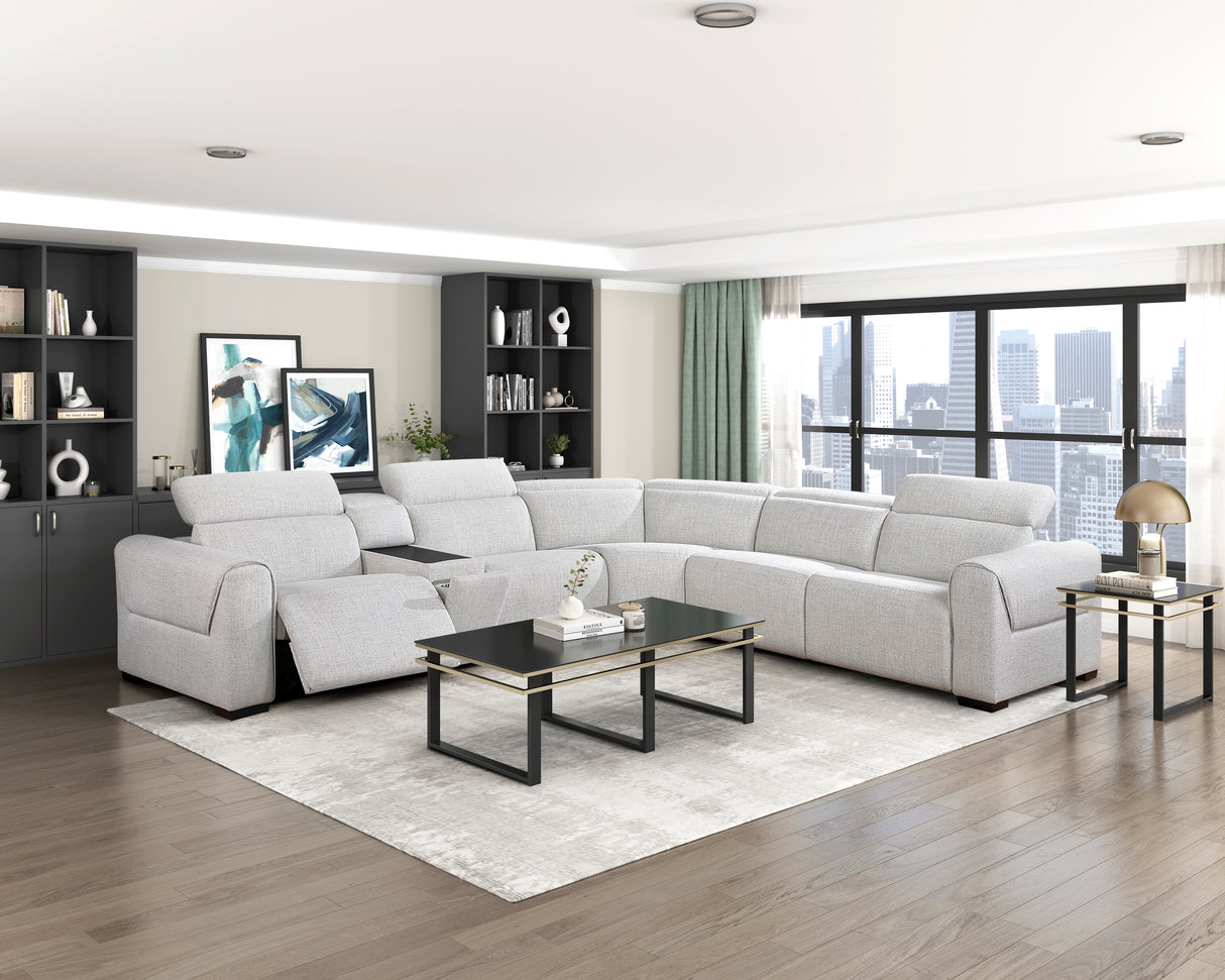 Spivey Dark Gray Leather Loveseat from Homelegance - Luna Furniture