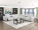 Spivey Dark Gray Leather Loveseat from Homelegance - Luna Furniture