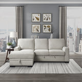 Morelia Beige RAF Storage Sleeper Sofa Chaise