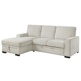 Morelia Beige RAF Storage Sleeper Sofa Chaise