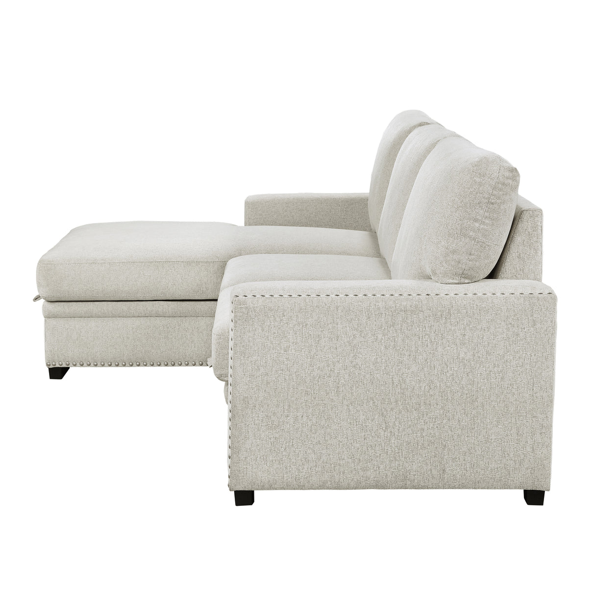 Morelia Beige RAF Storage Sleeper Sofa Chaise