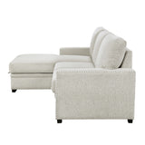 Morelia Beige RAF Storage Sleeper Sofa Chaise