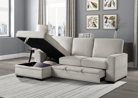 Morelia Beige RAF Storage Sleeper Sofa Chaise from Homelegance - Luna Furniture