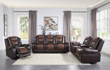 Briscoe Brown Double Reclining Sofa with Drop-Down Cup Holders from Homelegance - Luna Furniture