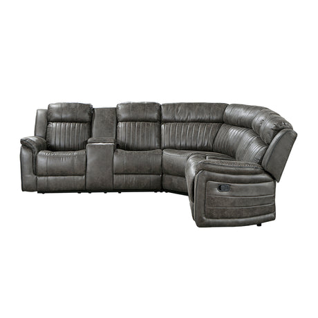 Centeroak Brownish Gray Double Reclining Sofa from Homelegance - Luna Furniture