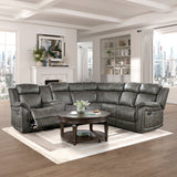 Centeroak Brownish Gray Double Reclining Sofa from Homelegance - Luna Furniture