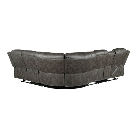 Centeroak Brownish Gray Double Reclining Sofa from Homelegance - Luna Furniture