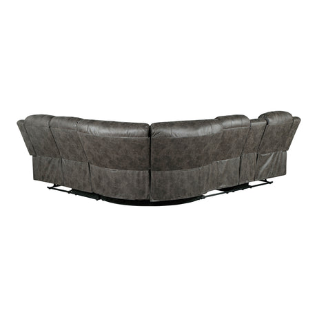 Centeroak Brownish Gray LAF Reclining Sectional from Homelegance - Luna Furniture