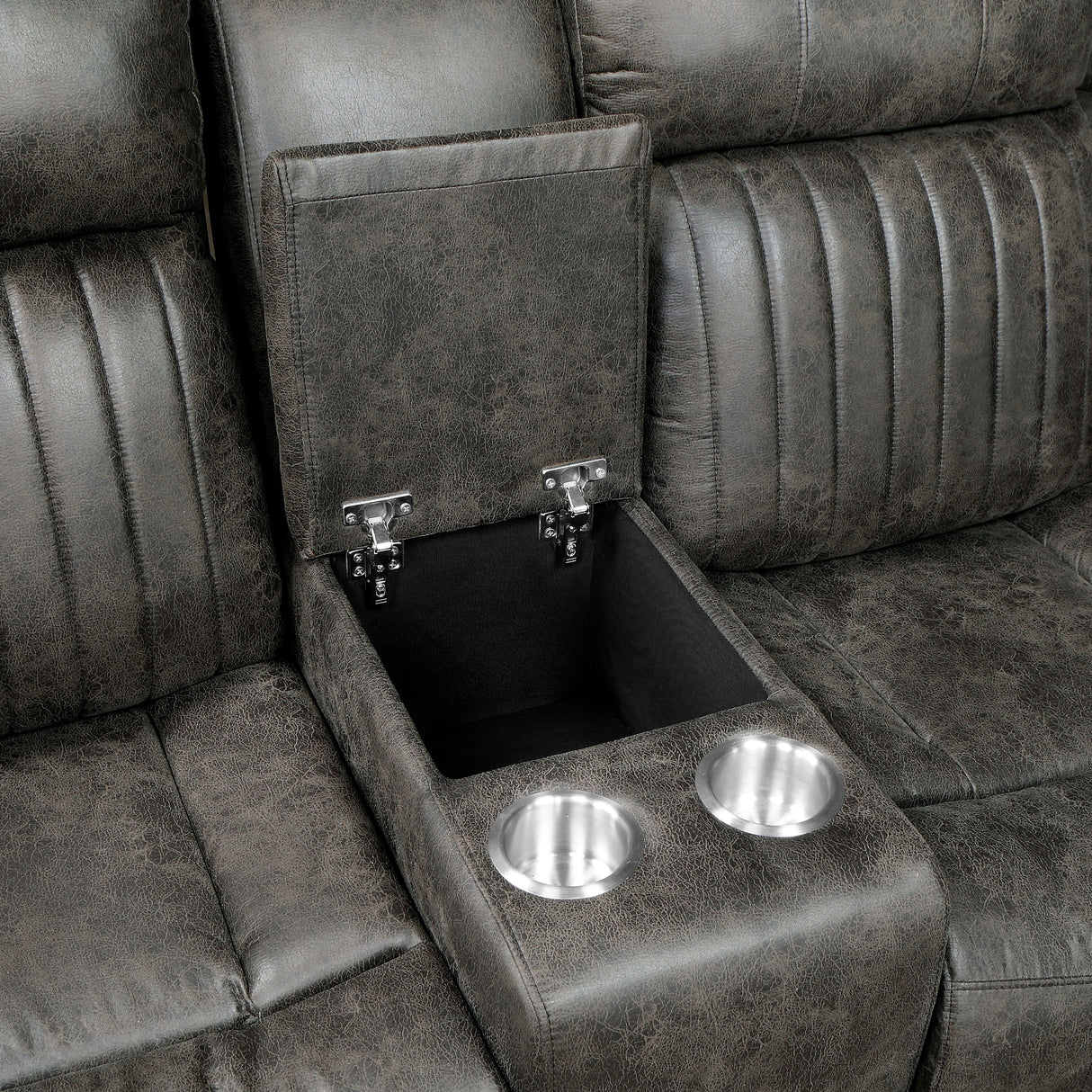 Centeroak Brownish Gray Double Reclining Sofa from Homelegance - Luna Furniture