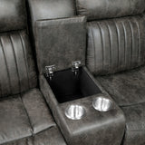 Centeroak Brownish Gray Double Reclining Sofa from Homelegance - Luna Furniture