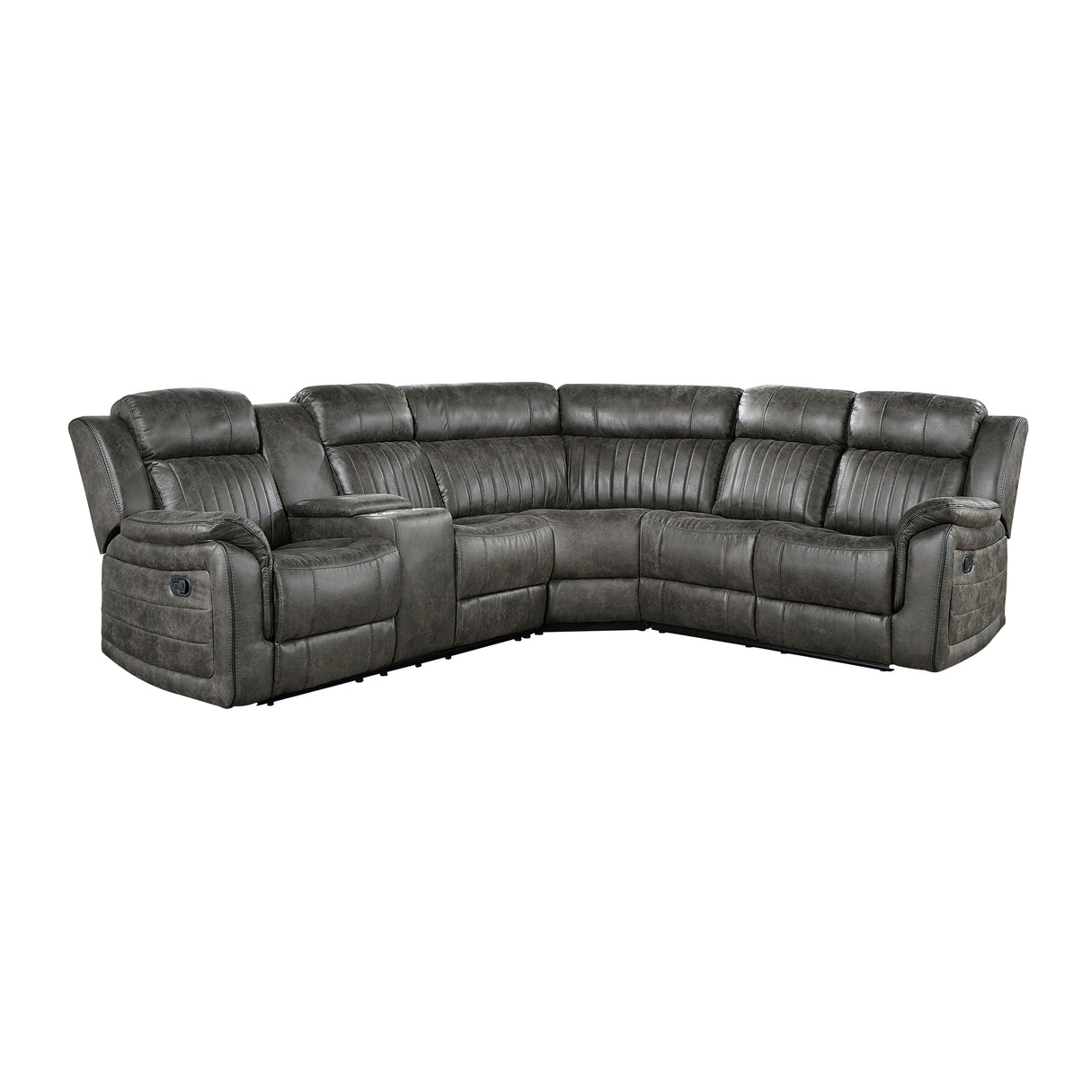 Centeroak Brownish Gray Double Reclining Sofa from Homelegance - Luna Furniture
