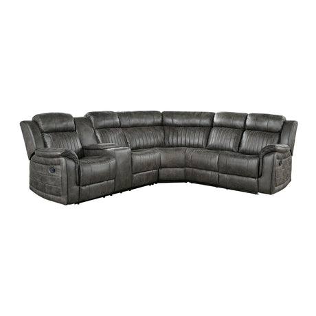 Centeroak Brownish Gray Double Reclining Sofa from Homelegance - Luna Furniture