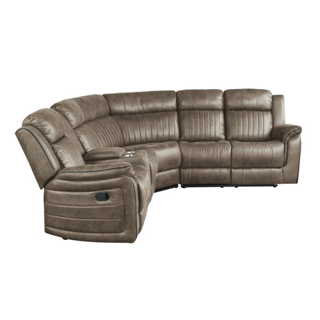 Centeroak Sandy Brown Double Reclining Sofa from Homelegance - Luna Furniture