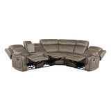 Centeroak Sandy Brown Double Reclining Sofa from Homelegance - Luna Furniture
