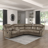 Centeroak Sandy Brown Double Reclining Sofa from Homelegance - Luna Furniture