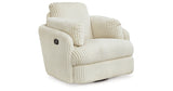 Tie-Breaker Ivory Swivel Glider Recliner from Ashley - Luna Furniture