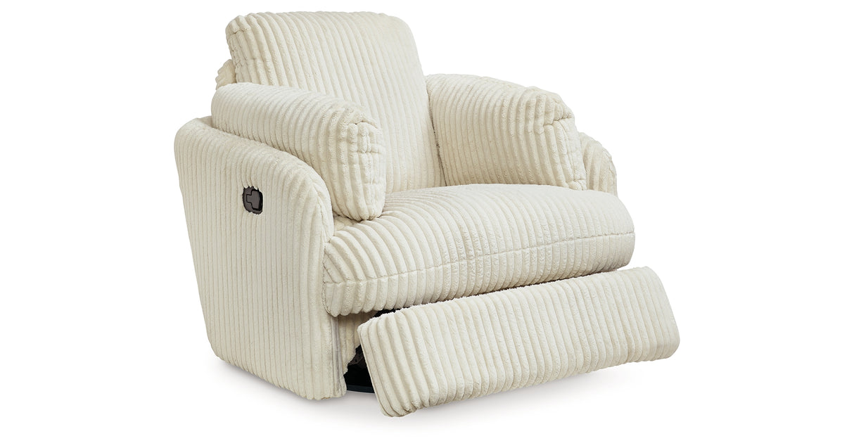 Tie-Breaker Ivory Swivel Glider Recliner from Ashley - Luna Furniture