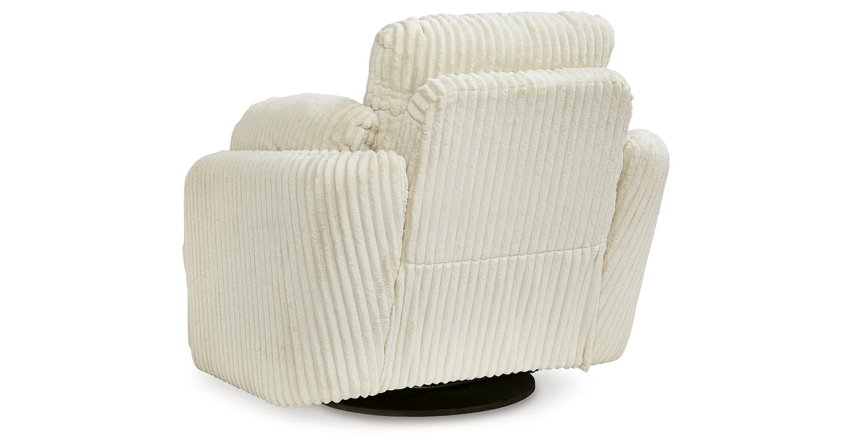 Tie-Breaker Ivory Swivel Glider Recliner from Ashley - Luna Furniture