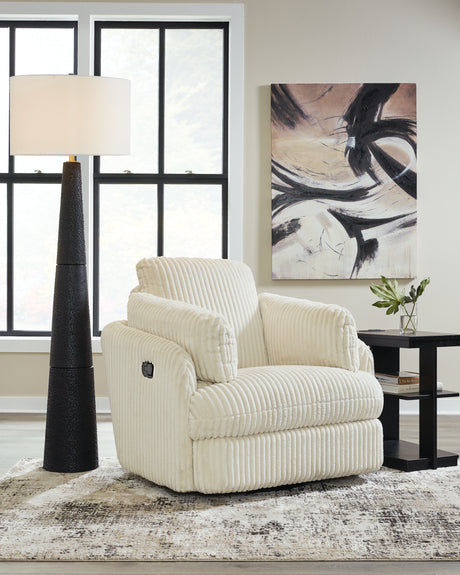 Tie-Breaker Ivory Swivel Glider Recliner from Ashley - Luna Furniture