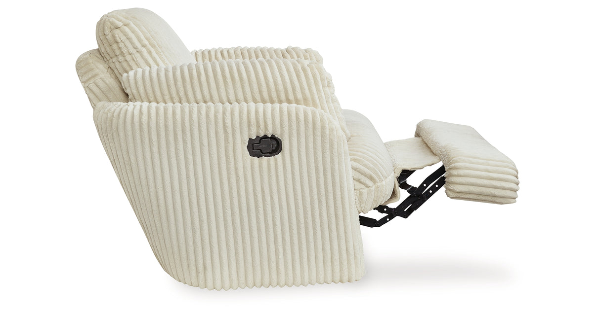 Tie-Breaker Ivory Swivel Glider Recliner from Ashley - Luna Furniture