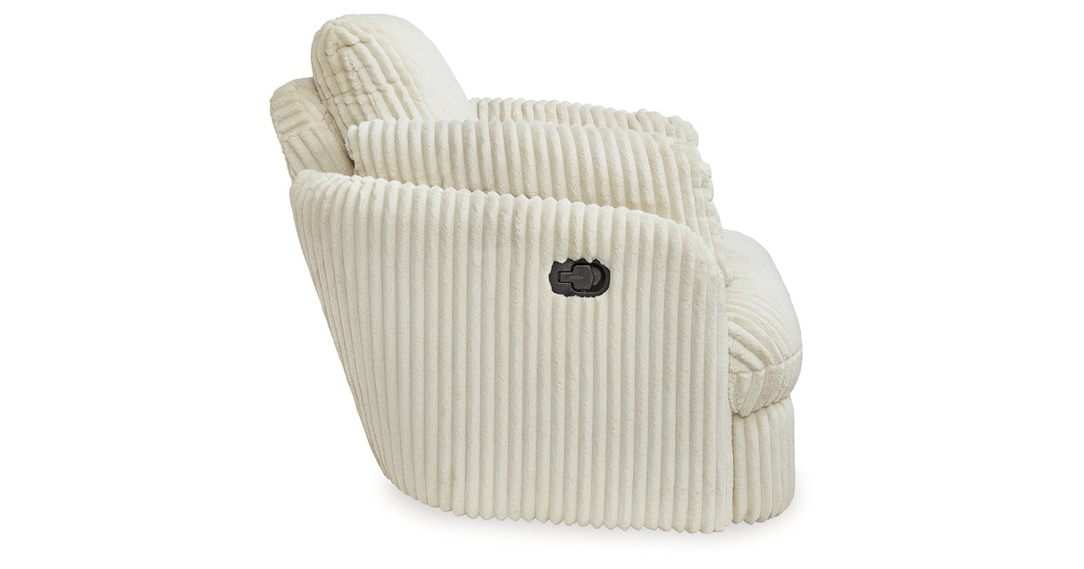 Tie-Breaker Ivory Swivel Glider Recliner from Ashley - Luna Furniture