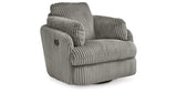 Tie-Breaker Fog Swivel Glider Recliner from Ashley - Luna Furniture