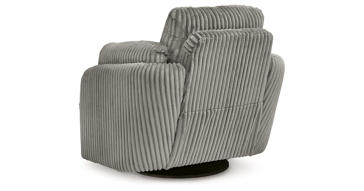 Tie-Breaker Fog Swivel Glider Recliner from Ashley - Luna Furniture
