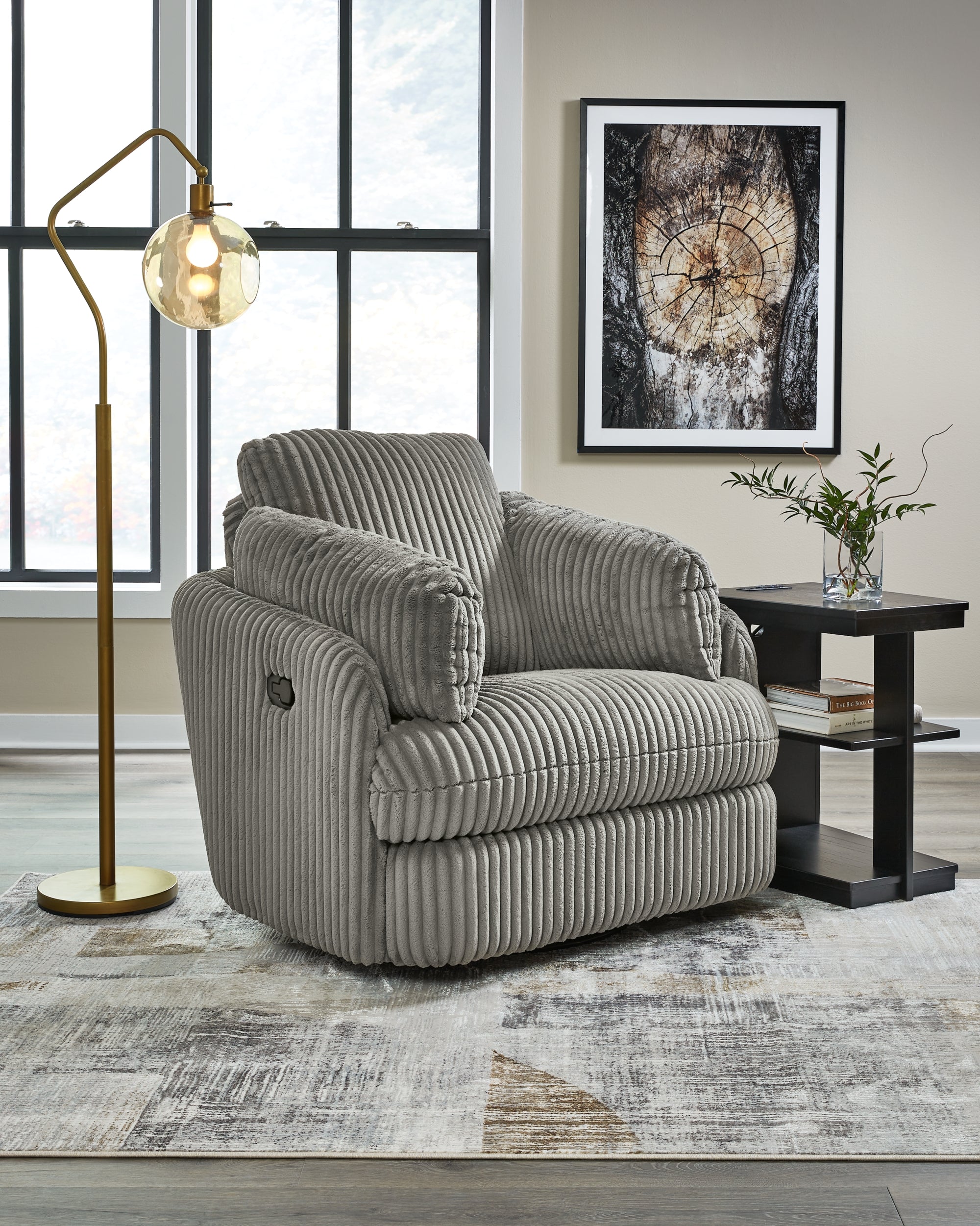 Tie-Breaker Fog Swivel Glider Recliner - Luna Furniture Tie-Breaker Fog Swivel Glider Recliner - Luna Furniture