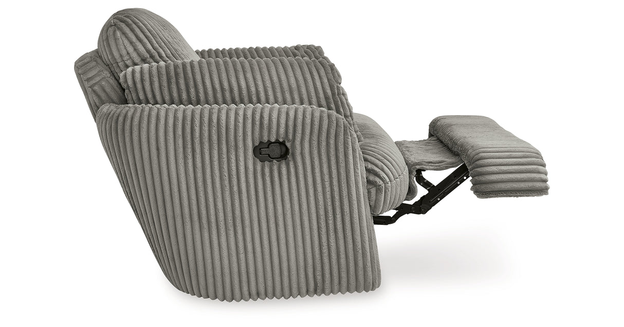 Tie-Breaker Fog Swivel Glider Recliner from Ashley - Luna Furniture