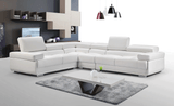 2119 White 4-Piece Top-Grain Leather Sectional from ESF Furniture - Luna Furniture
