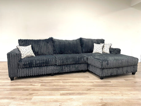 Mondi Charcoal Corduroy Oversized Sectional from Happy Homes - Luna Furniture