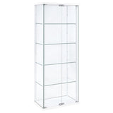 Delphinium White 4-Shelf Clear Glass Curio Display Cabinet from Coaster - Luna Furniture