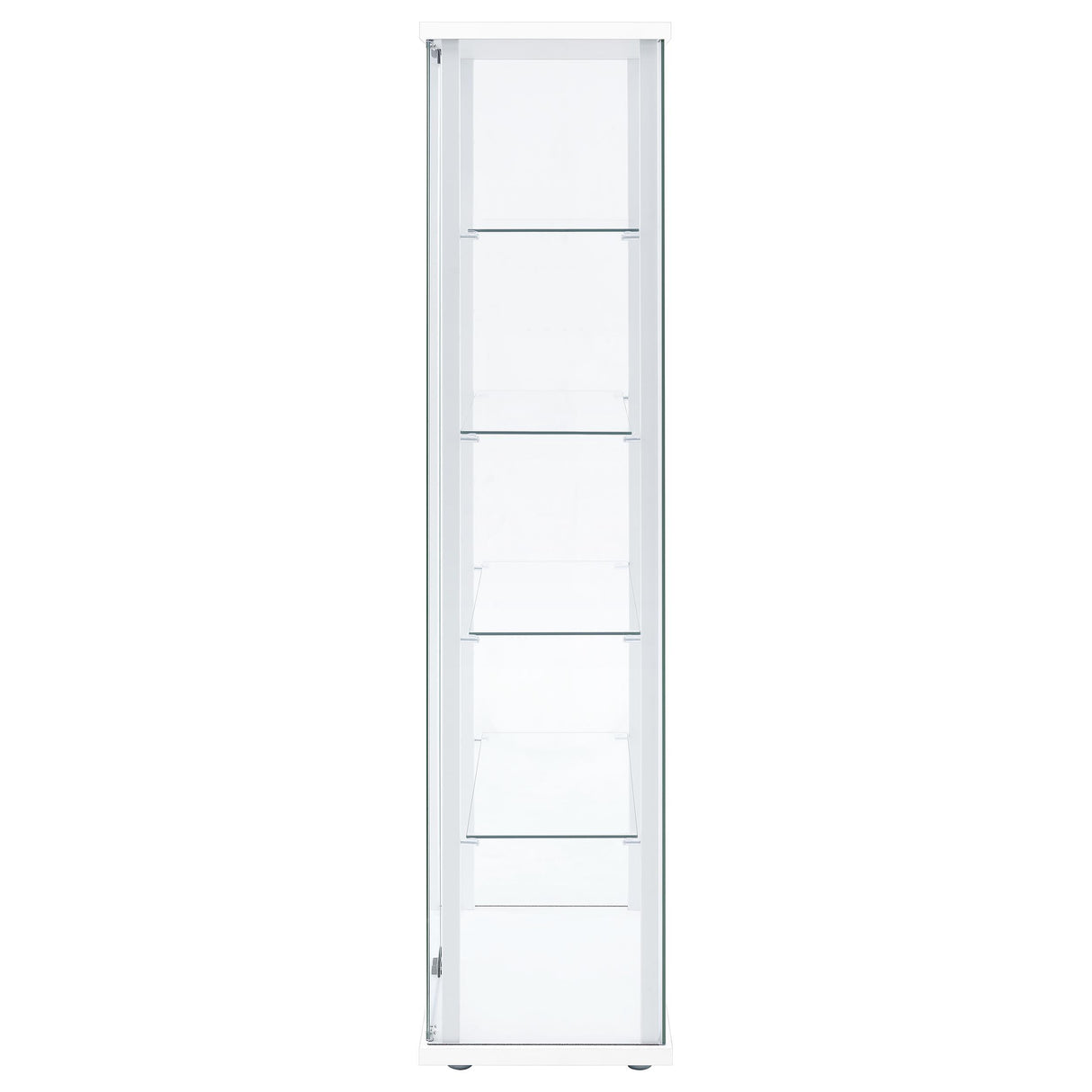 Delphinium White 4-Shelf Clear Glass Curio Display Cabinet from Coaster - Luna Furniture