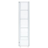 Delphinium White 4-Shelf Clear Glass Curio Display Cabinet from Coaster - Luna Furniture
